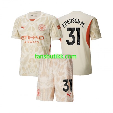 Fotballdrakt Manchester City Ederson M 31 Keeper Barn Tredjetrøye 2024-2025 Kortermet